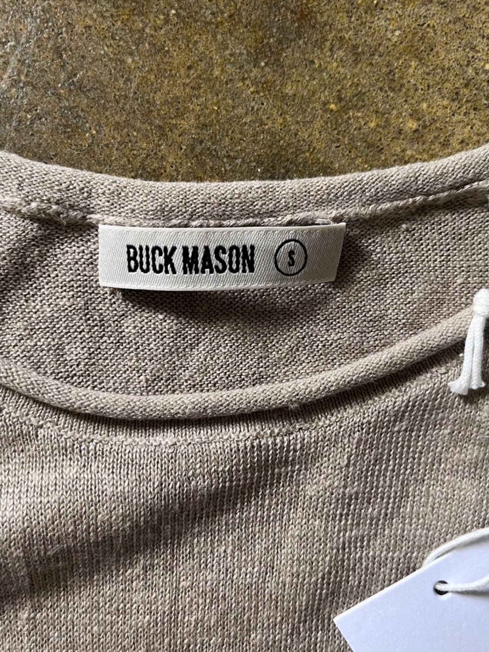 Buck Mason Lighthouse Linen Tank, Driftwood, Size S - Picture 2 of 6
